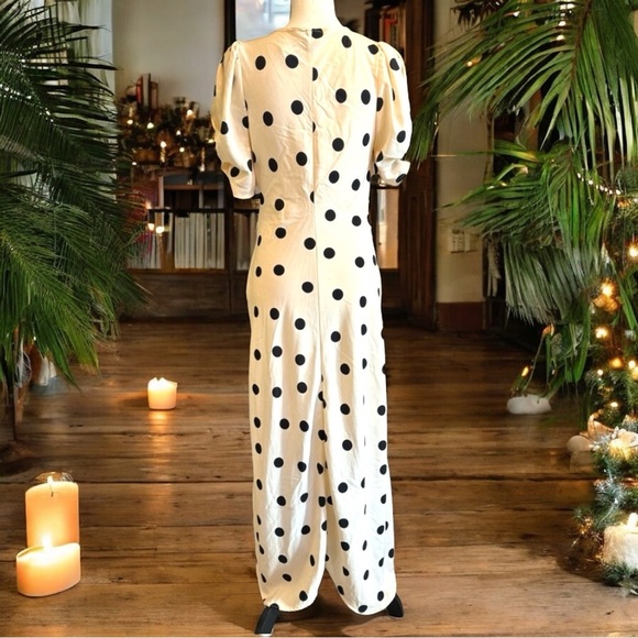 NWT A NEW DAY Women’s Crepe Short Sleeve Midi High Low Polka Dot Dress - Medium - Picture 4 of 11